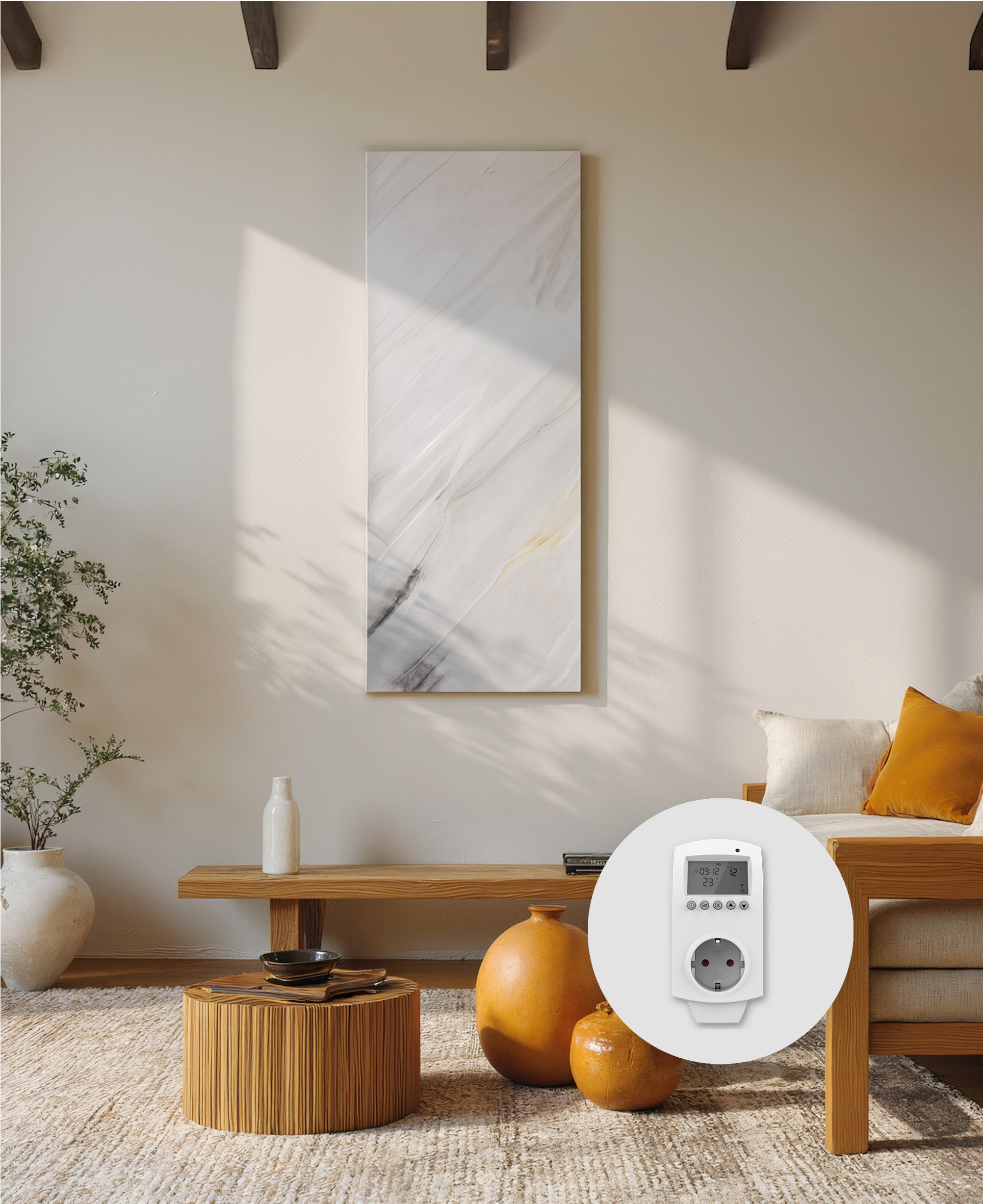 Natuursteen infrarood verwarming 800 watt - bianco