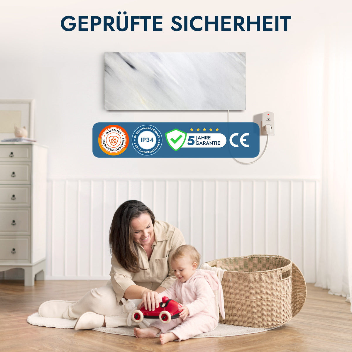 Natursteinheizung 800 Watt inkl. Thermostat
