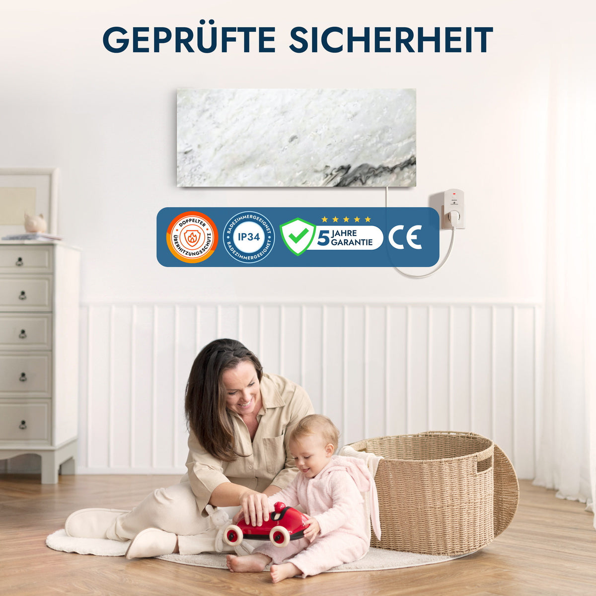Natursteinheizung 800 Watt inkl. Thermostat