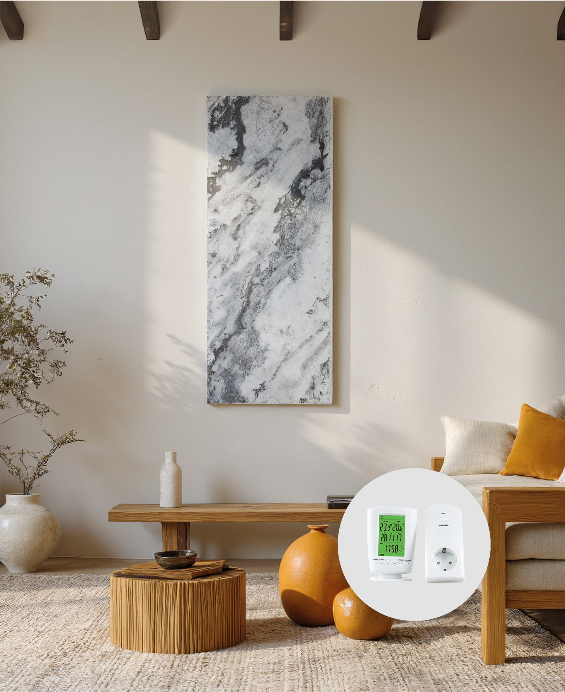 Infraroodverwarming 800 watt gemaakt van natuursteen - Qarama