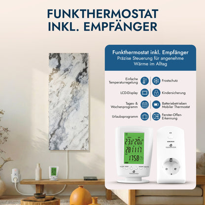 Natursteinheizung 800 Watt inkl. Thermostat