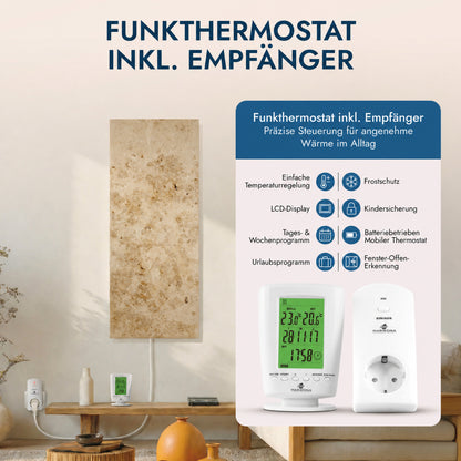 Natursteinheizung 800 Watt inkl. Thermostat