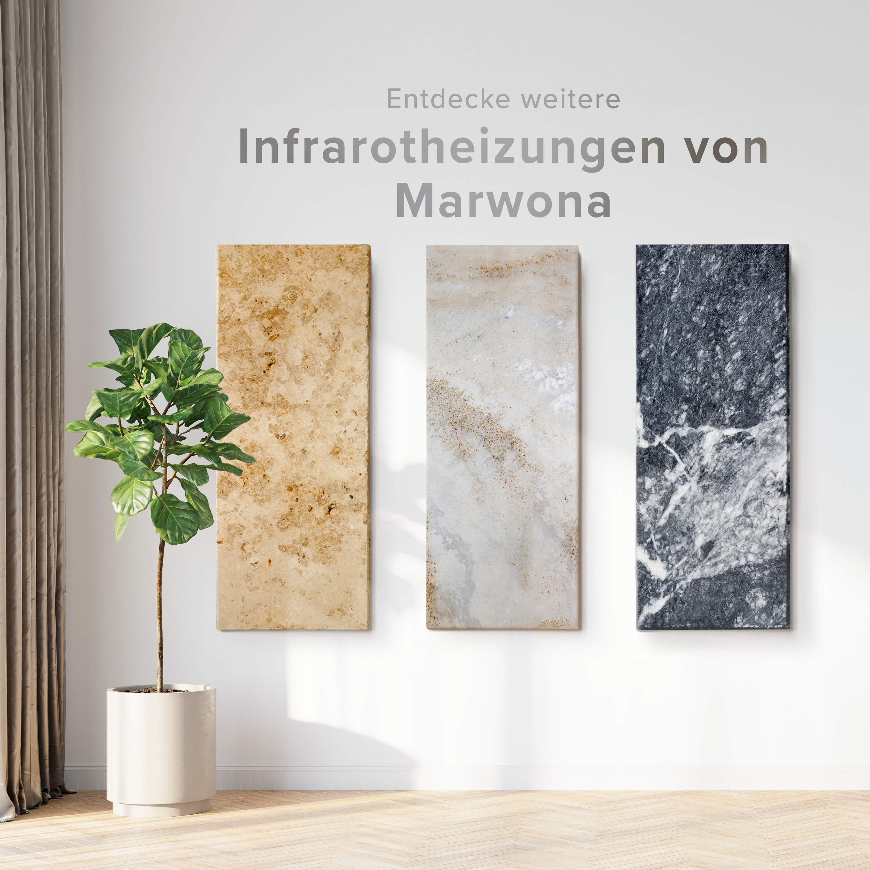 Natursteininfrarotheizung 800 Watt inkl. Standfuß - Qarama