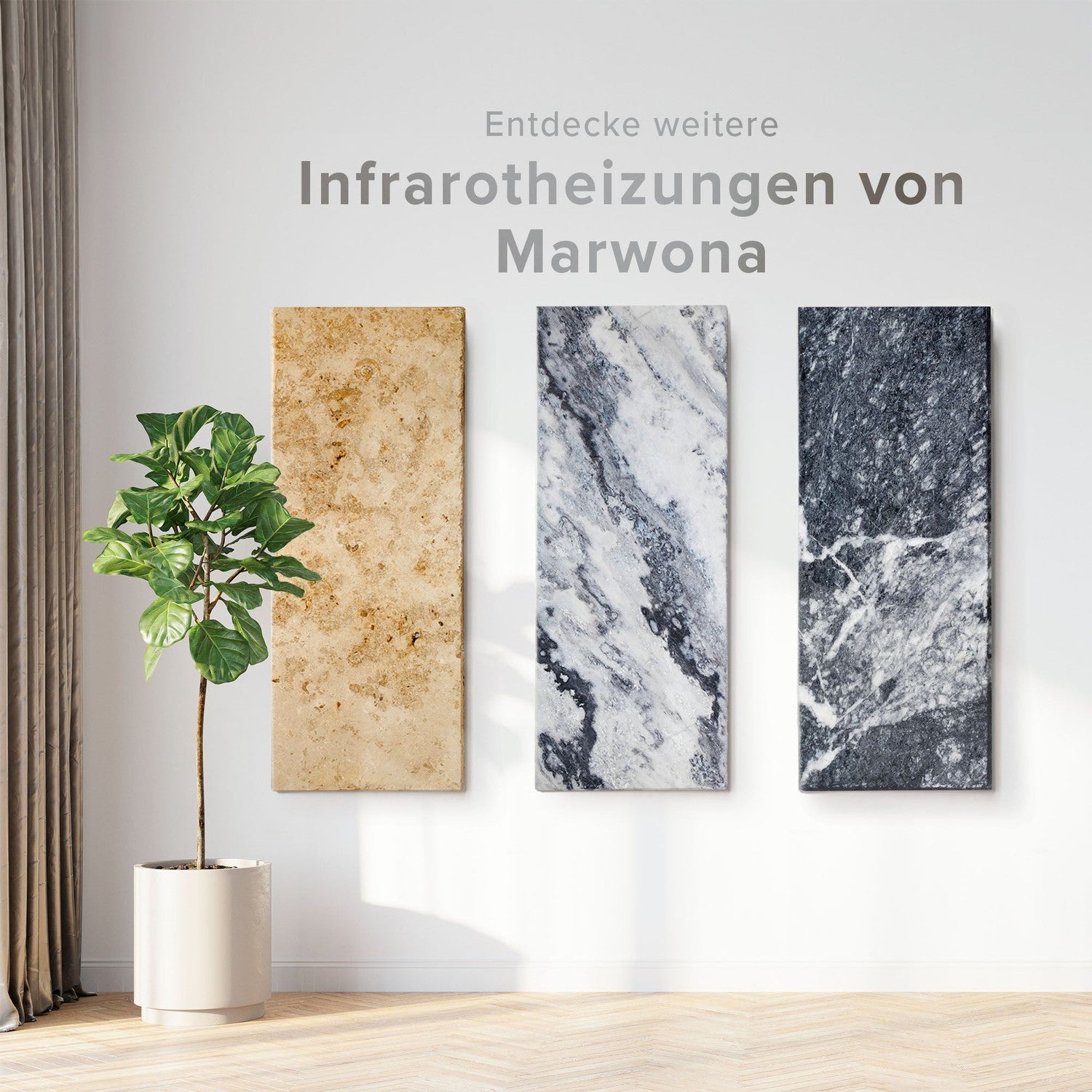 Infrarotheizung 500 Watt aus Naturstein inkl. Standfuß - Qarama